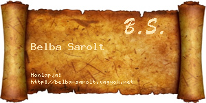 Belba Sarolt névjegykártya